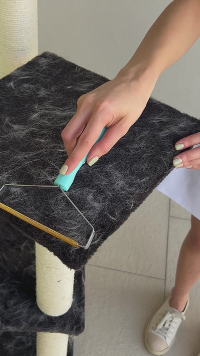 Râteau Anti-Poils Tapis & Moquette – Manche Télescopique Rotatif 180°